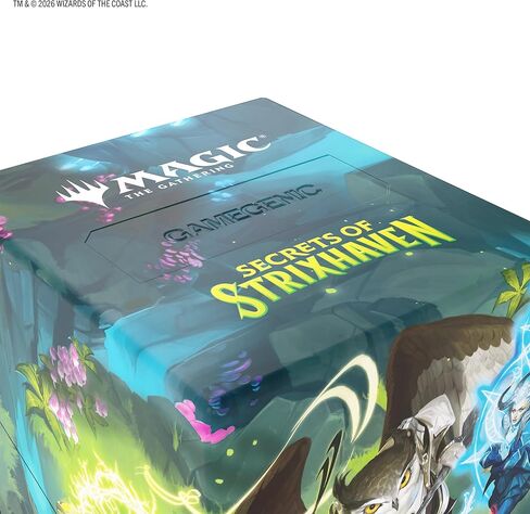 Gamegenic Magic: The Gathering Secrets of Strixhaven Bastion 100+ XL - Holds 100+ Double-Sleeved Cards, Clear Commander Window, Snap-Open Mechanic & Rock-Solid Protection in Kuwait