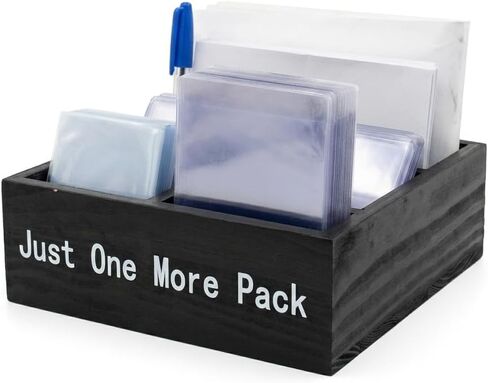 Top Loader and Penny Sleeve Dispenser TCG Rip Caddy Shipping Station Trading Card Organizer Wooden Storage Box 7.7x7.7x2.63 in in Kuwait