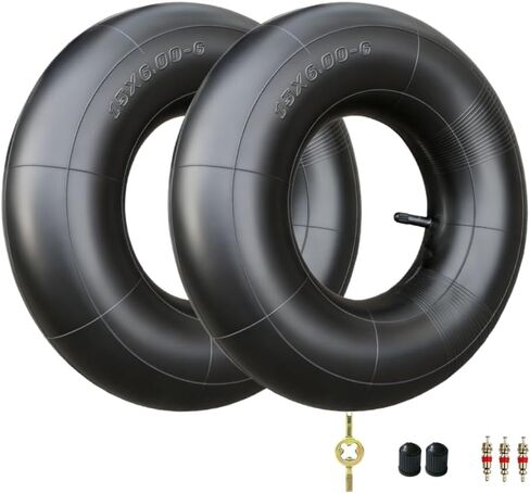 2-Pack Heavy Duty 15x6.00-6 Inner Tubes-TR13 Straight Valve Stem Premium Rubber Universal Replacement for Lawn Mower,Yard Tractor,ATV,Go Kart,Golf Cart,Snow Blower,Fits 6.50-6,145/70-6,5.30-6 in Kuwait