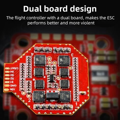 HGLRC Zeus 48A 4in1 BLS ESC 3-6S M3 for FPV Drone – Built-in Ammeter, Shock-Absorption Mounting Holes, Dual Board Design, Large Gold-Plated Pads, High Heat Dissipation for Racing Freestyle in Kuwait