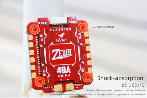 HGLRC Zeus 48A 4in1 BLS ESC 3-6S M3 for FPV Drone – Built-in Ammeter, Shock-Absorption Mounting Holes, Dual Board Design, Large Gold-Plated Pads, High Heat Dissipation for Racing Freestyle in Kuwait