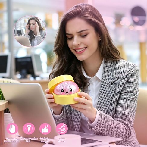 لعبة إسفنجية لامعة، اسفنجية ناعمة بطيئة الارتفاع من المطاط اللدن حراريًا لتخفيف التوتر للبالغين والأطفال - ديكور مكتب كعكة باو لطيف، تململ تخفيف القلق، هدية عيد ميلاد للحفلات (قطعة واحدة، وردي) in Kuwait