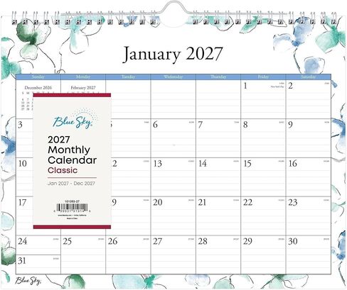 Blue Sky 2027 Monthly Wall Calendar, January 2027 - December 2027, Durable Twin Wire Binding, 11" x 8.75", Perfect For Home, Office And Classrooms, Lindley in Kuwait