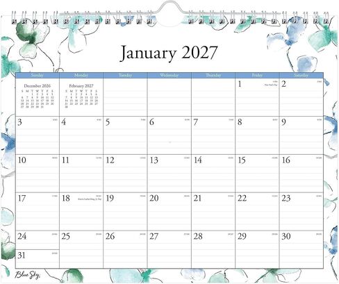 Blue Sky 2027 Monthly Wall Calendar, January 2027 - December 2027, Durable Twin Wire Binding, 11" x 8.75", Perfect For Home, Office And Classrooms, Lindley in Kuwait