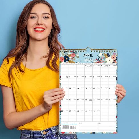 Wall Calendar 2026-2027 – Apr.2026 - Sep.2027, Calendar 2026-2027 Wall, 18 Monthly Calendar, 12 x 17 In, 2026-25 Calendar with Large Blocks, Thick Paper, Holidays, To-do ＆ Notes, Great for Organizing in Kuwait