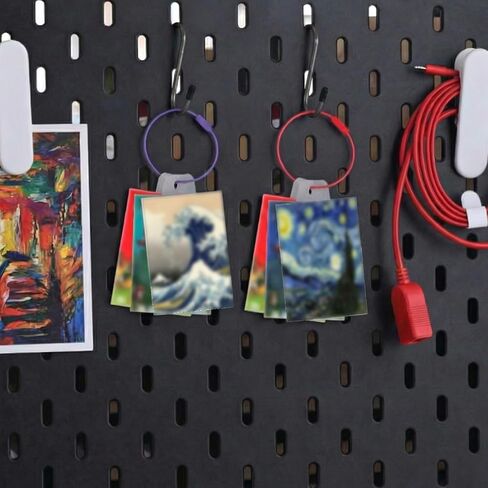 100PCS Hang Tabs, Clear Self Adhesive Tabs with 10 Stainless Steel Rings, Plastic Sticky Hang Tags and Metal Loops for Card Storage, Retail Display, Organization in Kuwait
