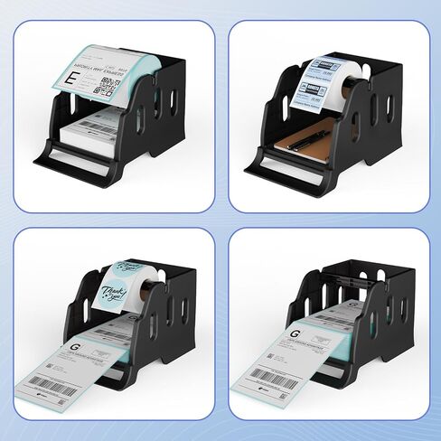 Rongta Label Holder for Rolls and Fan-Fold Labels, Thermal Sticker Roll Holder for Desktop Thermal Printer, Black in Kuwait