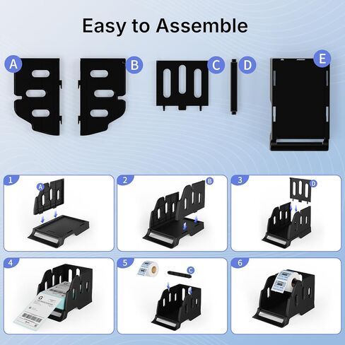 Rongta Label Holder for Rolls and Fan-Fold Labels, Thermal Sticker Roll Holder for Desktop Thermal Printer, Black in Kuwait