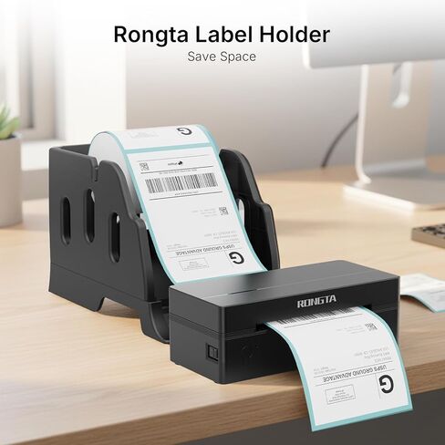 Rongta Label Holder for Rolls and Fan-Fold Labels, Thermal Sticker Roll Holder for Desktop Thermal Printer, Black in Kuwait
