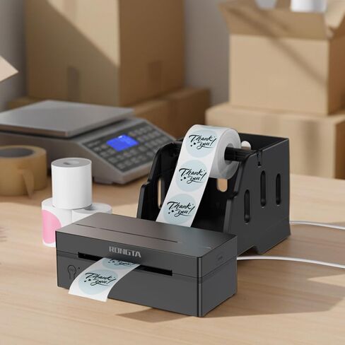 Rongta Label Holder for Rolls and Fan-Fold Labels, Thermal Sticker Roll Holder for Desktop Thermal Printer, Black in Kuwait