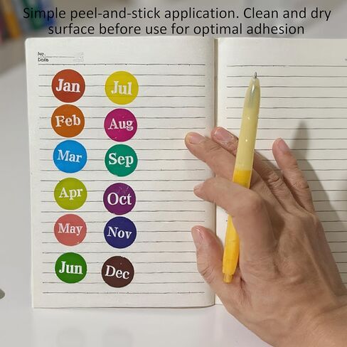 12 Rolls 6000 Labels Monthly Round Label Stickers,1 Inch Strong Adhesive, Fade-Resistant Month Stickers for Organization, Storage in Kuwait