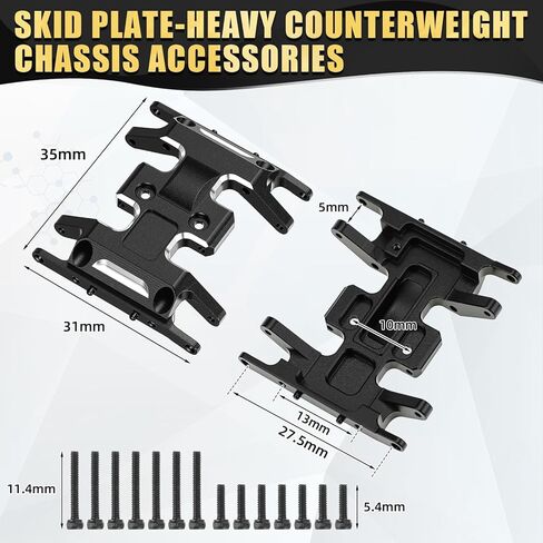 مجموعة ترقية Skylety 7 قطع RC متوافقة مع الزاحف المحوري SCX24 1/24، ممتص الصدمات المملوء بالزيت 40 مم، لوحة انزلاقية نحاسية، عمود محرك فولاذي، أجزاء هيكل ثقيلة الوزن in Kuwait