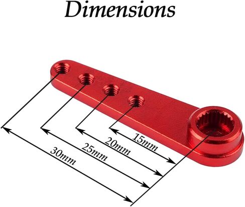 4Pcs Upgraded 25T Spline Servo Horn 37mm/1.46" Aluminum Alloy Long Servo Arm Compatible with MG995/MG996 for 1/10 1/8 RC Car Truck Crawler Boat (Red) in Kuwait