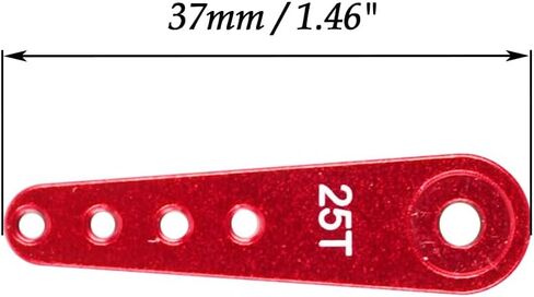 4Pcs Upgraded 25T Spline Servo Horn 37mm/1.46" Aluminum Alloy Long Servo Arm Compatible with MG995/MG996 for 1/10 1/8 RC Car Truck Crawler Boat (Red) in Kuwait