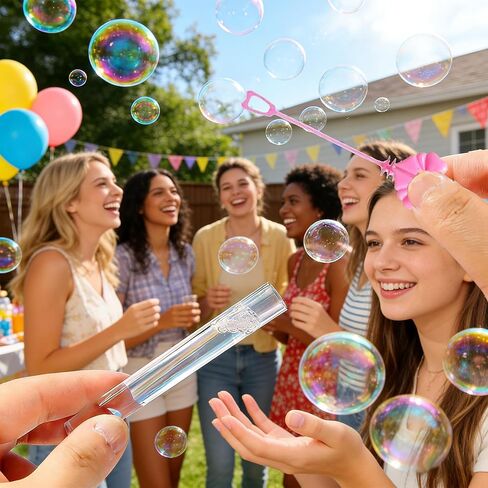 24 Pcs Pink Bow Bubble Wands - Princess Themed Bubble Makers, Piñata Stuffers & Goodie Bag Fillers for Birthday Party Favors, Bridal Shower Decor, Wedding Supplies & Outdoor Activities in Kuwait