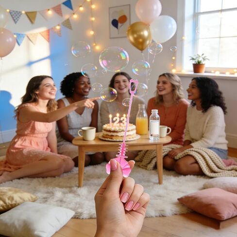 24 Pcs Pink Bow Bubble Wands - Princess Themed Bubble Makers, Piñata Stuffers & Goodie Bag Fillers for Birthday Party Favors, Bridal Shower Decor, Wedding Supplies & Outdoor Activities in Kuwait