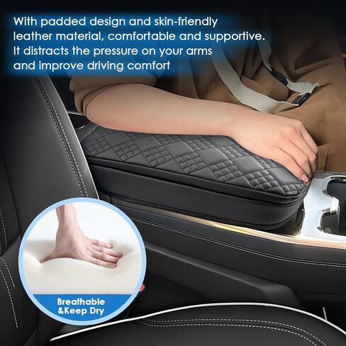 2025 2026 Enclave Center Console Cover for Buick Enclave (Preferred/Sport Touring/Avenir), Cushion &Comfy Leather Armrest Cover 2026 2025 Enclave Accessories (Padded) in Kuwait