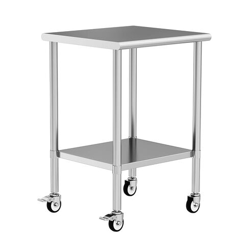 Stainless Steel Table with Wheels 24 x 60 Inches Metal Prep Table with Adjustable Undershelf for Commercial Kitchen, Outdoor, Restaurant, Hotel & Garage in Saudi Arabia
