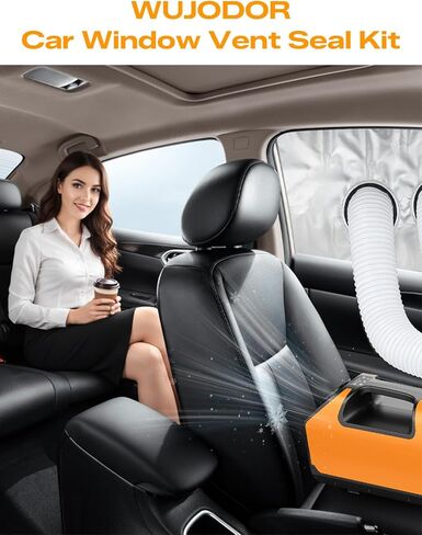 Portable Air Conditioner Window Kit - Car Window Vent Seal Kit for AC Air Conditioner/Dryer, Fits Most Sedans SUV and MPV CRV SRV, Tool-Free Install, Helps Block Hot Air in Kuwait