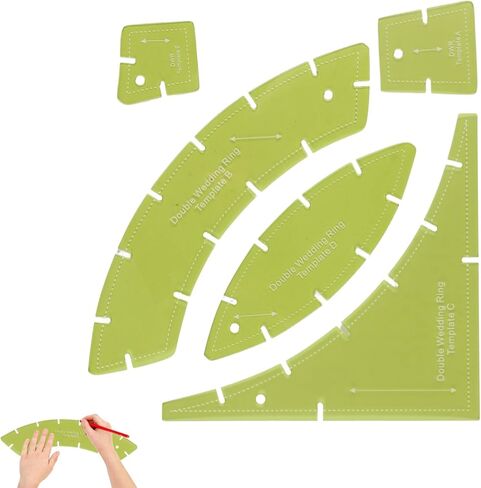 Premium Acrylic Quilting Templates -5Pcs Double Wedding Ring Quilt Templates Set - Enhanced Durability & Precision in Kuwait
