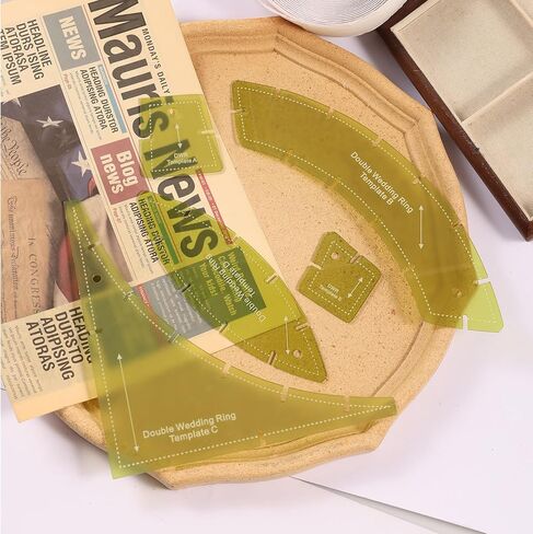 Premium Acrylic Quilting Templates -5Pcs Double Wedding Ring Quilt Templates Set - Enhanced Durability & Precision in Kuwait
