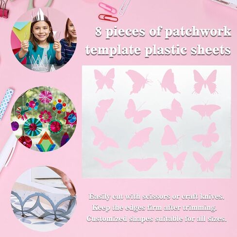 12x18 Inch Quilting Template Plastic Sheets Translucent, 8 Pack Sewing Templates Material, for Cutting Patterns，Reusable Cutting Templates for Fabric in Kuwait