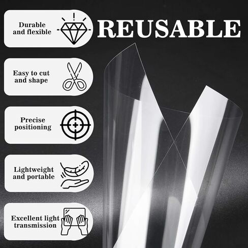 12x18 Inch Quilting Template Plastic Sheets Translucent, 8 Pack Sewing Templates Material, for Cutting Patterns，Reusable Cutting Templates for Fabric in Kuwait