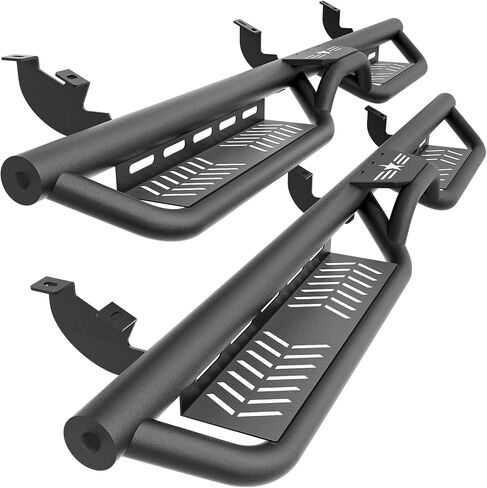 خطوات جانبية لألواح الجري متوافقة مع 2007 2008 2009 2010 2011 2012 2013 2014 Toyota FJ Cruiser، قضبان خطوة Nerf Bar، تصميم من الصلب عالي التحمل بدرجين (فولاذ أسود، شعار نجمة) in Kuwait