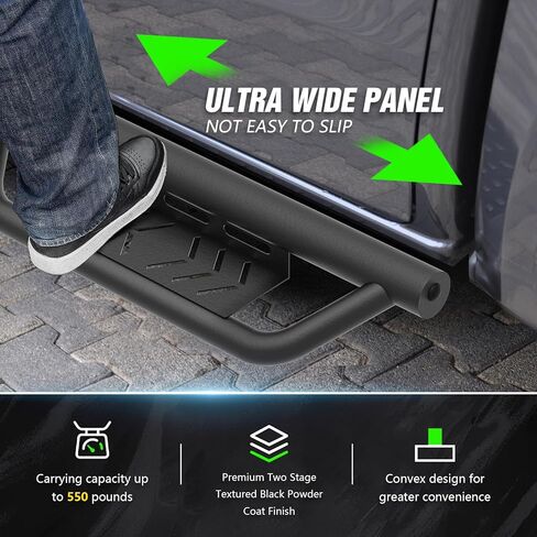 خطوات جانبية لألواح الجري متوافقة مع 2007 2008 2009 2010 2011 2012 2013 2014 Toyota FJ Cruiser، قضبان خطوة Nerf Bar، تصميم من الصلب عالي التحمل بدرجين (فولاذ أسود، شعار نجمة) in Kuwait