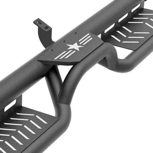 خطوات جانبية لألواح الجري متوافقة مع 2007 2008 2009 2010 2011 2012 2013 2014 Toyota FJ Cruiser، قضبان خطوة Nerf Bar، تصميم من الصلب عالي التحمل بدرجين (فولاذ أسود، شعار نجمة) in Kuwait