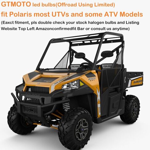 مصابيح LED H13 لمصباح Polaris Ranger 800 900 1000 XP الأمامي 4012279، ضوء RZR 570 900 1000s، مصباح Indy 500 Scrambler 850 Brutus General Headlamp، 6000K أبيض مخصص UTV ATV مصباح الطرق الوعرة، عبوتان in Kuwait