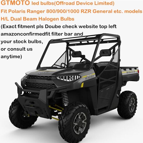 مصابيح LED H13 لمصباح Polaris Ranger 800 900 1000 XP الأمامي 4012279، ضوء RZR 570 900 1000s، مصباح Indy 500 Scrambler 850 Brutus General Headlamp، 6000K أبيض مخصص UTV ATV مصباح الطرق الوعرة، عبوتان in Kuwait