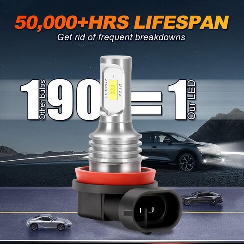 طقم مصابيح أمامية LED قطعتين لدراجة Kawasaki Ninja ZX-6R ZX600 2007-2012، 6000K Super White 12000LM H8/H9/H11 Hi/Lo Beam استبدال الدراجة النارية، التوصيل والتشغيل 【عبوة من قطعتين】 in Kuwait