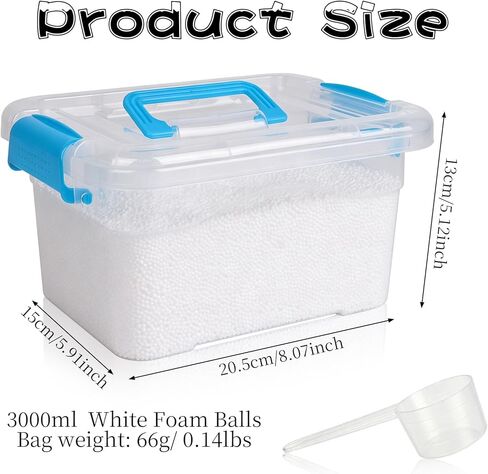 CCINEE 245000 Pieces White Foam Balls Mini Polystyrene Beads 2-3mm for Art Homemade Slime, Wedding and Party Decorations in Kuwait