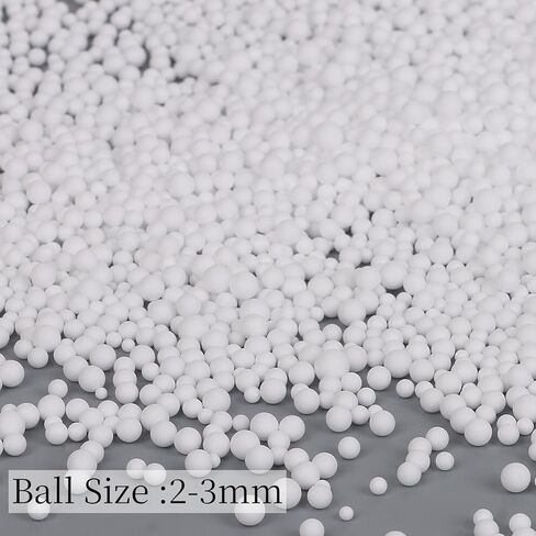 CCINEE 245000 Pieces White Foam Balls Mini Polystyrene Beads 2-3mm for Art Homemade Slime, Wedding and Party Decorations in Kuwait