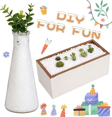CCINEE 245000 Pieces White Foam Balls Mini Polystyrene Beads 2-3mm for Art Homemade Slime, Wedding and Party Decorations in Kuwait