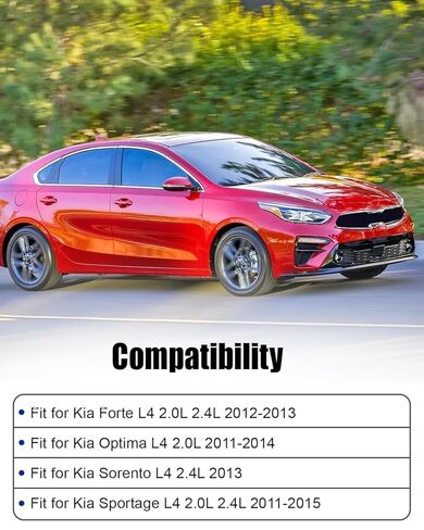 محرك السحب والعادم VVT الملف اللولبي عمود الحدبات ومستشعر موضع العمود المرفقي يناسب Hyundai Santa Fe Sport Sonata Tucson Kia Forte Optima 2011-2015 يستبدل 243552G500 3935025010 2CRK0146 in Kuwait