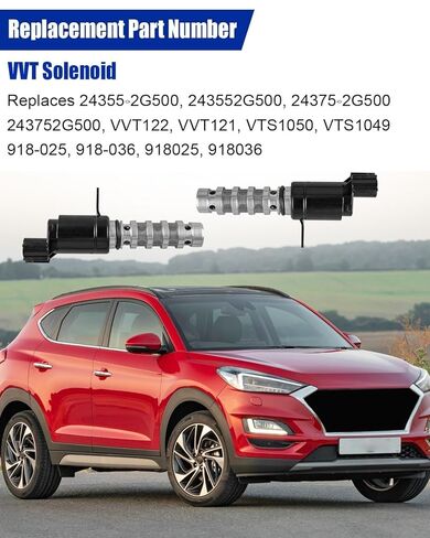 محرك السحب والعادم VVT الملف اللولبي عمود الحدبات ومستشعر موضع العمود المرفقي يناسب Hyundai Santa Fe Sport Sonata Tucson Kia Forte Optima 2011-2015 يستبدل 243552G500 3935025010 2CRK0146 in Kuwait