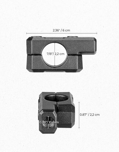 KEMIMOTO 7/8" Motorcycle Handlebar Mirror Mount Clamp, 10MM Billet Aluminum Thread Mirror Holder Adapter, Heavy Duty Bracket for Dirt Bike, ATV, Scooter, Black 2PCS in Kuwait