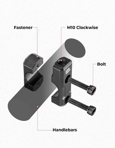 KEMIMOTO 7/8" Motorcycle Handlebar Mirror Mount Clamp, 10MM Billet Aluminum Thread Mirror Holder Adapter, Heavy Duty Bracket for Dirt Bike, ATV, Scooter, Black 2PCS in Kuwait