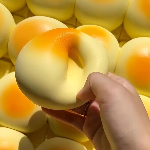 Cream Bun Bread Squishy - 4" Slow Rising Squishy Toys, Super Soft Food Squishies, Sensory Stress Relief Squeeze Toys for Adults, Cute Desk Fidget Toy in Kuwait
