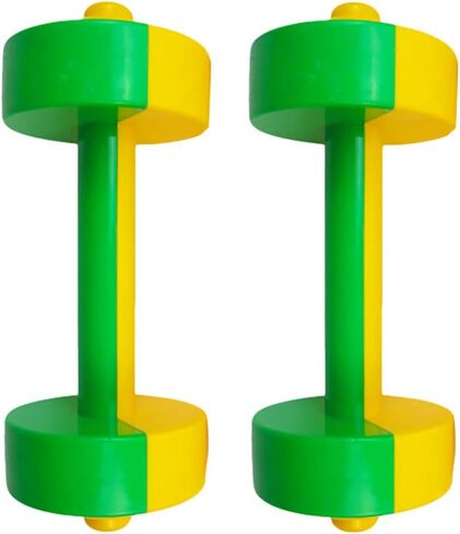 Toddmomy Kids Dumbbell Toy Set 1 Pair Plastic Barbell for Toddlers Early Education Fitness Weight Lifting Gym Equipment for Home Workout in Kuwait