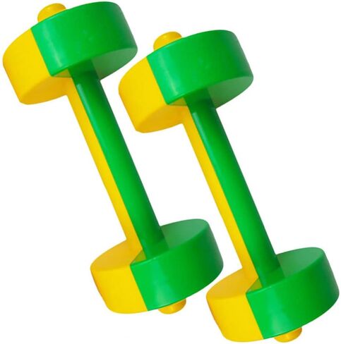 Toddmomy Kids Dumbbell Toy Set 1 Pair Plastic Barbell for Toddlers Early Education Fitness Weight Lifting Gym Equipment for Home Workout in Kuwait