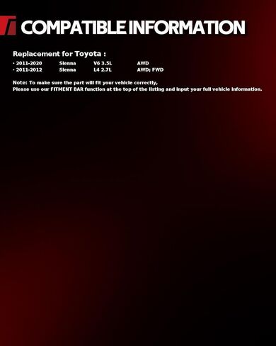 Torchbeam Rack and Pinion Compatible for 2011-2020 Sienna with Manual Replace 1G26008 in Kuwait