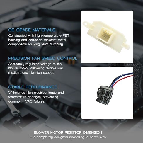 مقاوم محرك منفاخ HVAC مع حزام سلكي متوافق مع Ford Escape 2013-2019 Fiesta 2013-2019 Focus 2013-2018 Transit 150 250 350 Connect 2015-2024 Relpace AV1Z18591A 984-583 RU827 in Kuwait