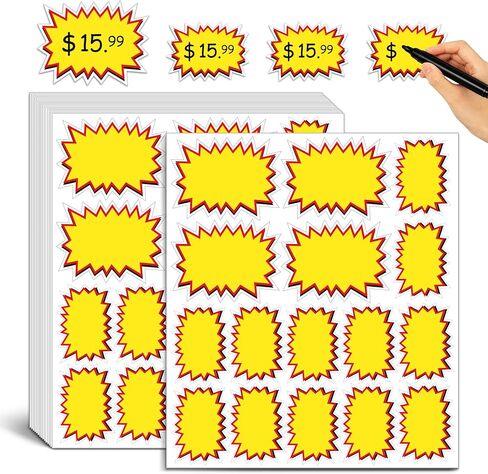 400 Pcs Removable Garage Sale Stickers,3"x 4" &2" x 3 Adhesive Yard Sale Price Stickers for Garage/Yard Sales Supplies, Flea Markets, Retail, Small Business in Kuwait