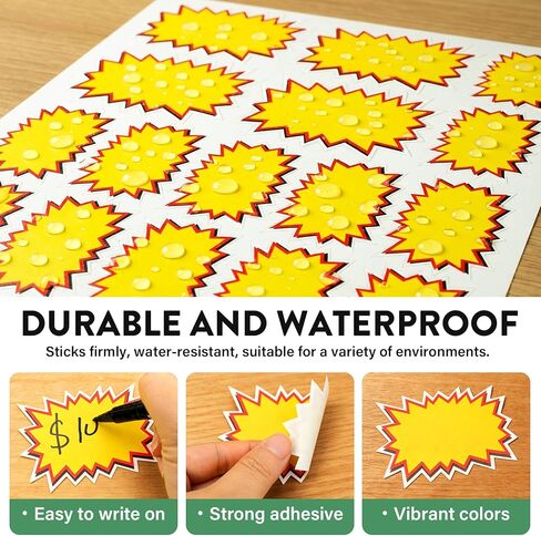 400 Pcs Removable Garage Sale Stickers,3"x 4" &2" x 3 Adhesive Yard Sale Price Stickers for Garage/Yard Sales Supplies, Flea Markets, Retail, Small Business in Kuwait