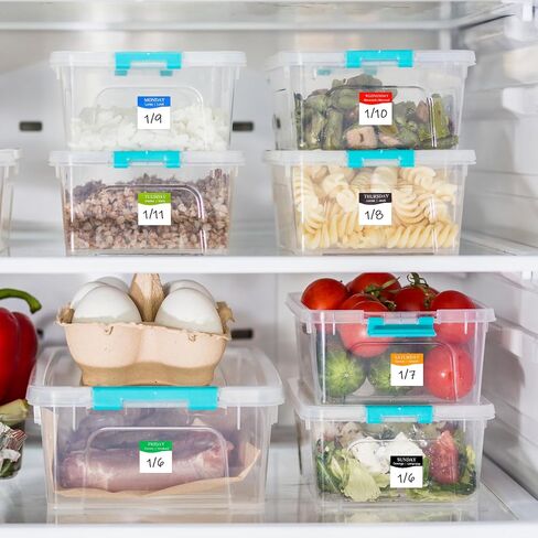 7000 Pcs Day of The Week Labels Day Square Food Labels Days of The Week Stickers Removable Days Square Food Label Easy to PeelDay of The Weeks Label for Planner, Restaurant Kitchen Containers in Kuwait
