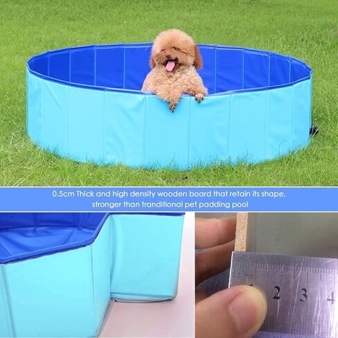 Foldable Dog Pool,Kiddie Pool with Hard Plastic, 32" x 8" Dog Bath Tub for Outdoor Backyard, Collapsible Dog Swimming Pool for Kids Dogs Pets in Kuwait
