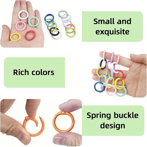 20 Pcs Colorful Spring O Rings Round Spring O Ring Snap Carabiner Clip Key Ring Buckle Metal Trigger Spring O Rings Zinc Alloy Spring Buckles Clips for Keyring Keychain Purse Handbag DIY Accessories in Kuwait